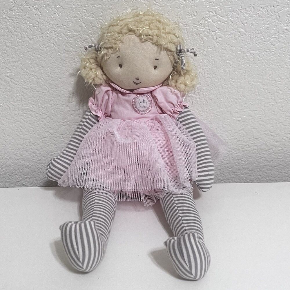 Bunnies By The Bay Elsie Plush Doll Blonde Hair Pretty Inside First Baby Doll